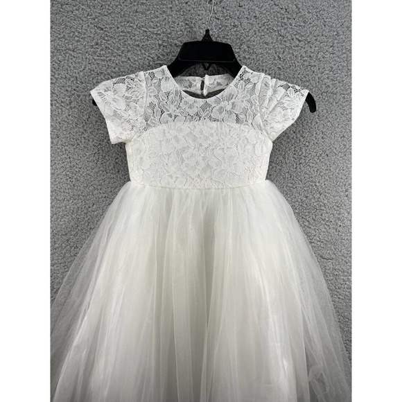 BHLDN Tillie Size 4 Tulle Floral Lace Girls Dress New - Picture 2 of 6